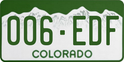 CO license plate 006EDF