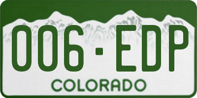 CO license plate 006EDP