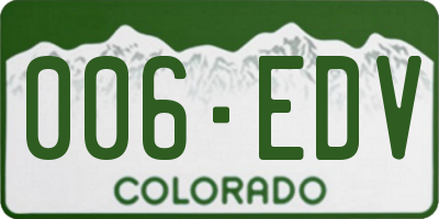 CO license plate 006EDV