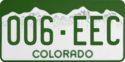 CO license plate 006EEC