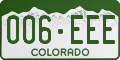 CO license plate 006EEE