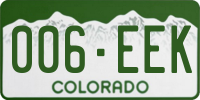 CO license plate 006EEK