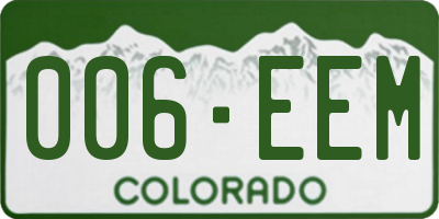 CO license plate 006EEM