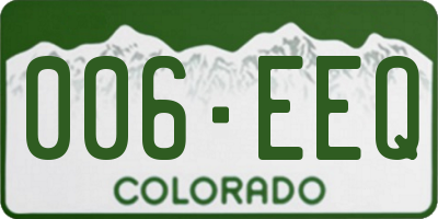 CO license plate 006EEQ