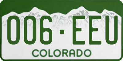 CO license plate 006EEU