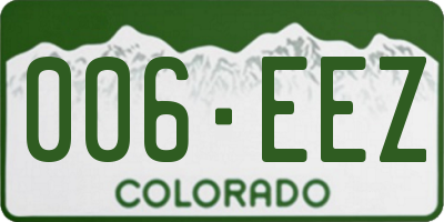 CO license plate 006EEZ