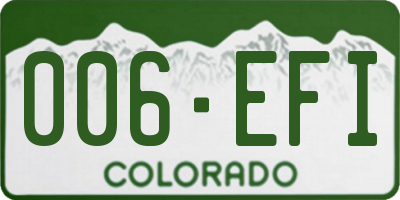 CO license plate 006EFI