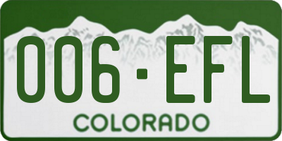 CO license plate 006EFL