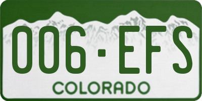CO license plate 006EFS