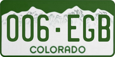 CO license plate 006EGB