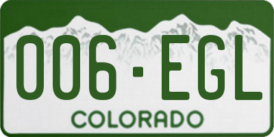 CO license plate 006EGL