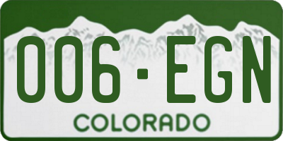 CO license plate 006EGN