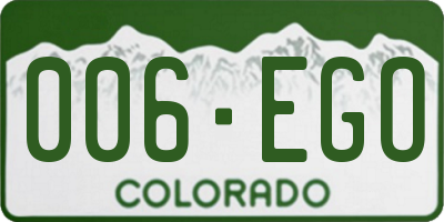 CO license plate 006EGO
