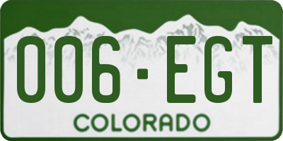 CO license plate 006EGT