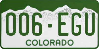 CO license plate 006EGU