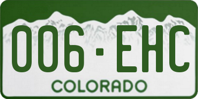 CO license plate 006EHC