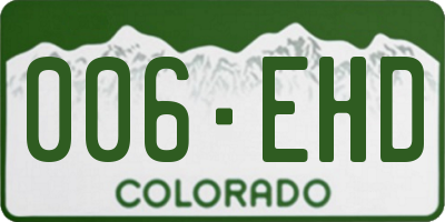 CO license plate 006EHD