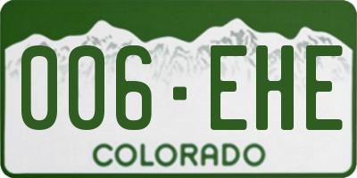 CO license plate 006EHE