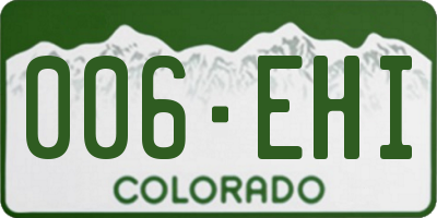 CO license plate 006EHI