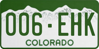 CO license plate 006EHK