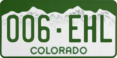 CO license plate 006EHL