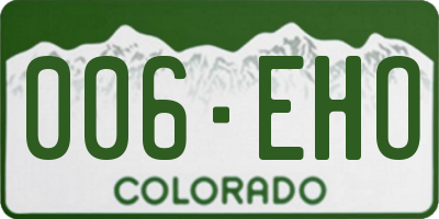 CO license plate 006EHO