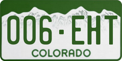 CO license plate 006EHT