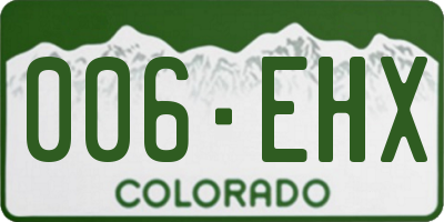 CO license plate 006EHX