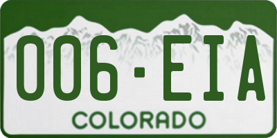 CO license plate 006EIA