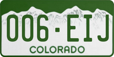 CO license plate 006EIJ