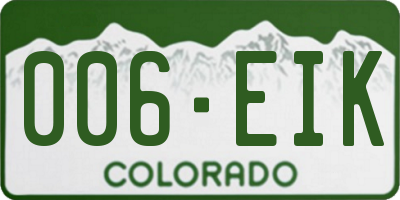 CO license plate 006EIK