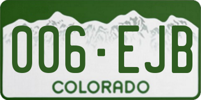 CO license plate 006EJB