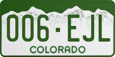 CO license plate 006EJL