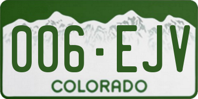 CO license plate 006EJV