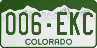 CO license plate 006EKC