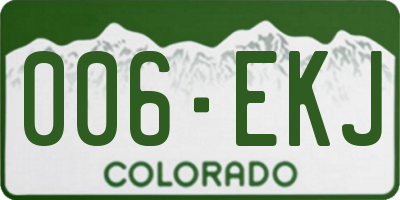 CO license plate 006EKJ
