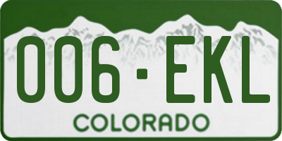 CO license plate 006EKL