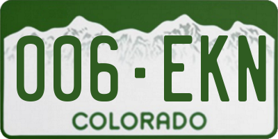CO license plate 006EKN
