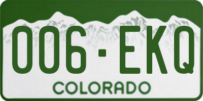 CO license plate 006EKQ