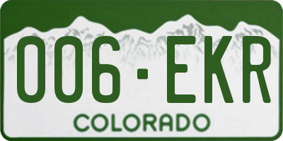 CO license plate 006EKR
