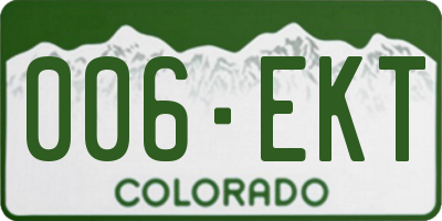 CO license plate 006EKT
