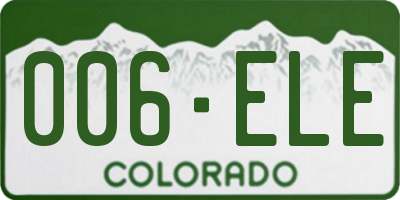 CO license plate 006ELE