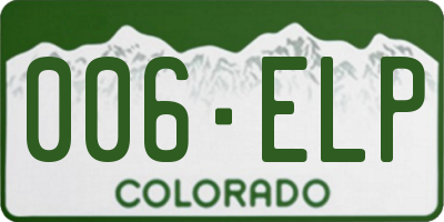 CO license plate 006ELP