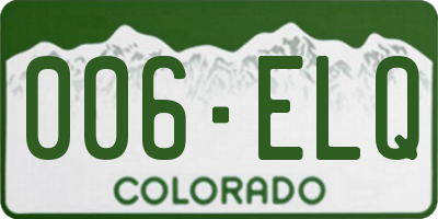 CO license plate 006ELQ