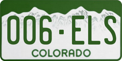CO license plate 006ELS