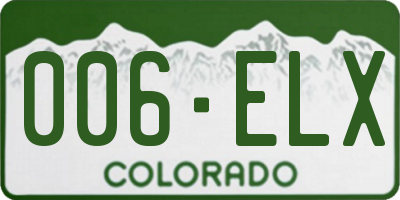 CO license plate 006ELX