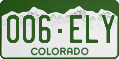 CO license plate 006ELY