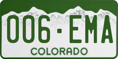 CO license plate 006EMA