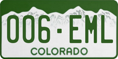 CO license plate 006EML