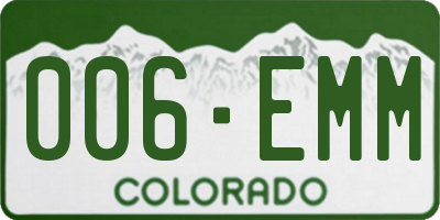 CO license plate 006EMM